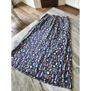 Vintage Bechamel Groovy Retro Artsy Festival Print Maxi Skirt Womens Small